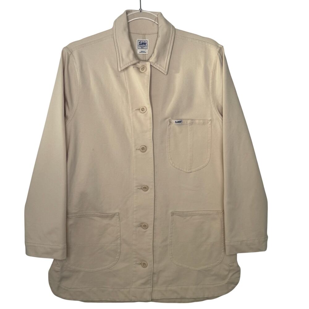 Lee Workwear Women’s Cream Chore Duster Utility Jacket Stretch Cotton Small